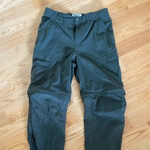REI hiking pants with zippers at knees
